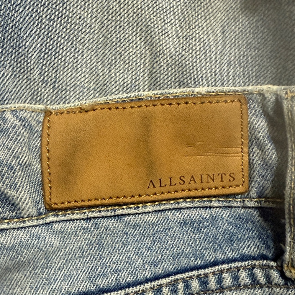 All Saints Amy Destroyed Girlfriend Jeans in Light Wash Size: 28 Inseam: 28” - Picture 7 of 9